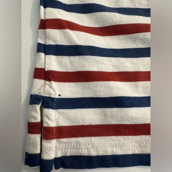 J. CREW Boat Neck Tee T-Shirt Top Blouse Ivory Blue Red Pullover Nautical Knit - Picture 9 of 10